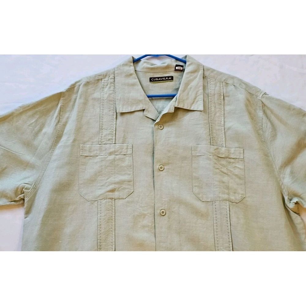 Cubavera Mens Short Sleeve ButtonUp Shirt size XXL Resort Style‎ Lap Pockets